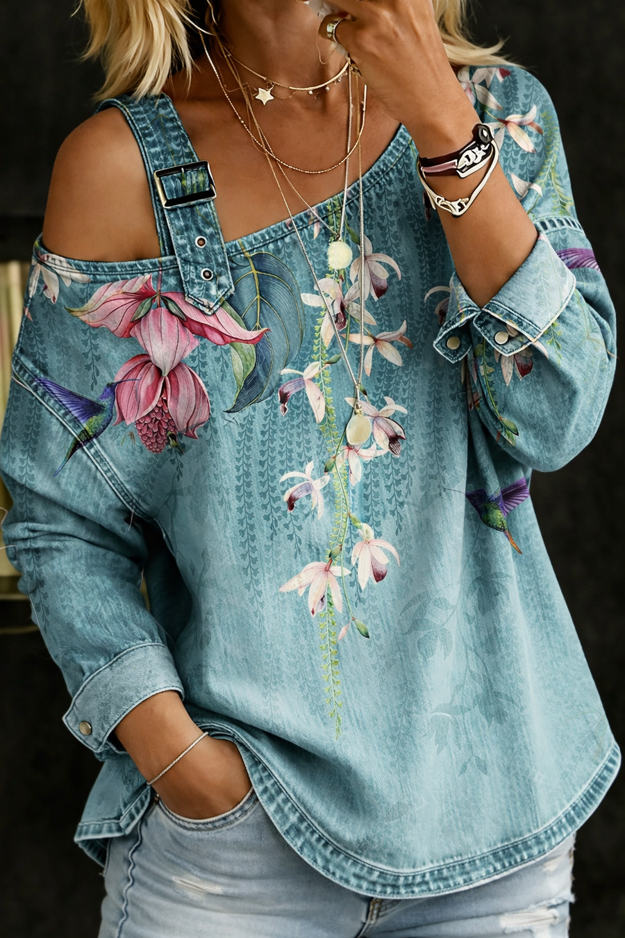 Danielle | Off-Shoulder Denim Blouse