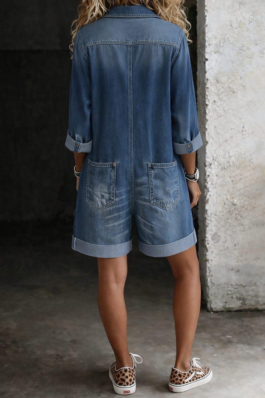 Nora | Relaxed Denim Short Jumpsuit