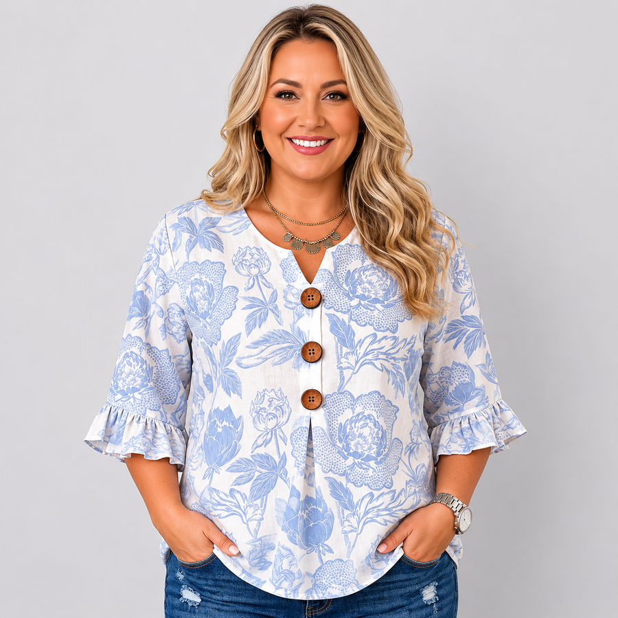 Aria | Vintage Floral Print Blouse