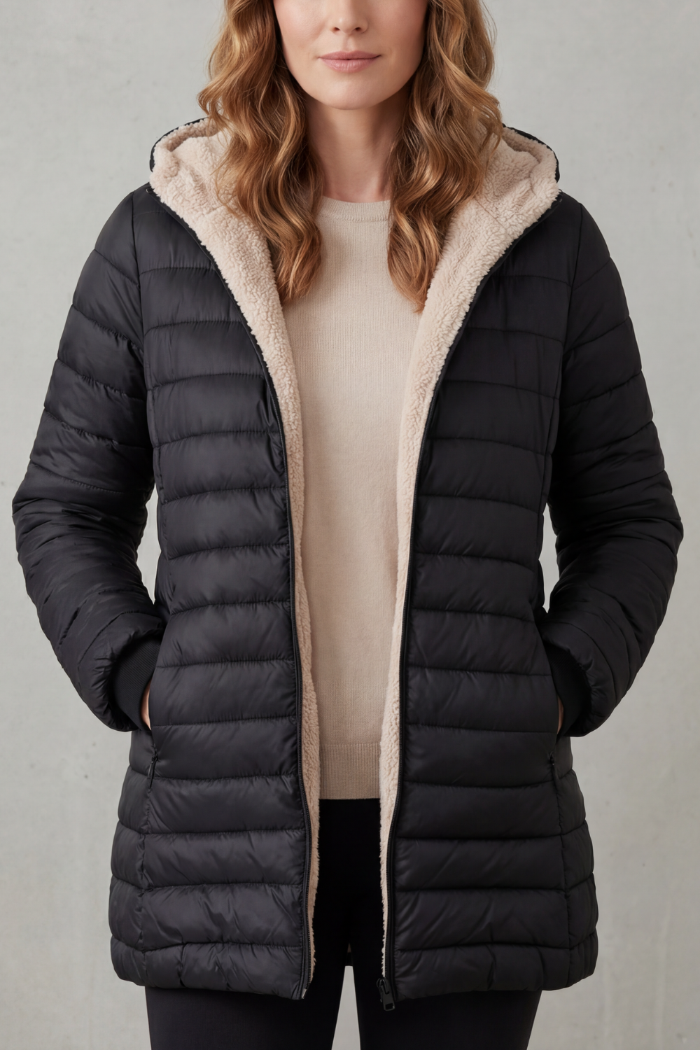 Ellavue | Women's Sherpa Lined Comfort Hooded Puffer Jacket