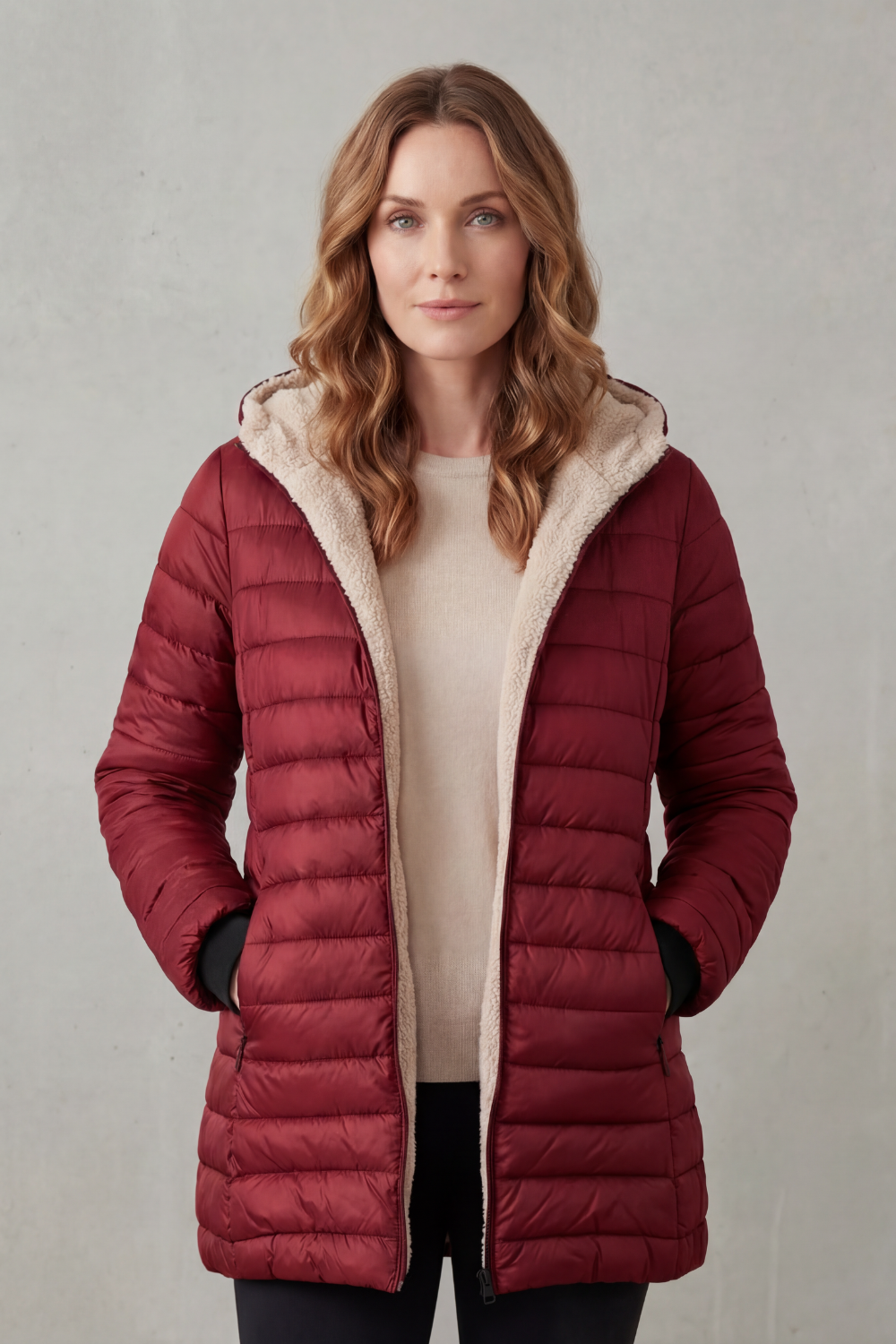 Ellavue | Women's Sherpa Lined Comfort Hooded Puffer Jacket