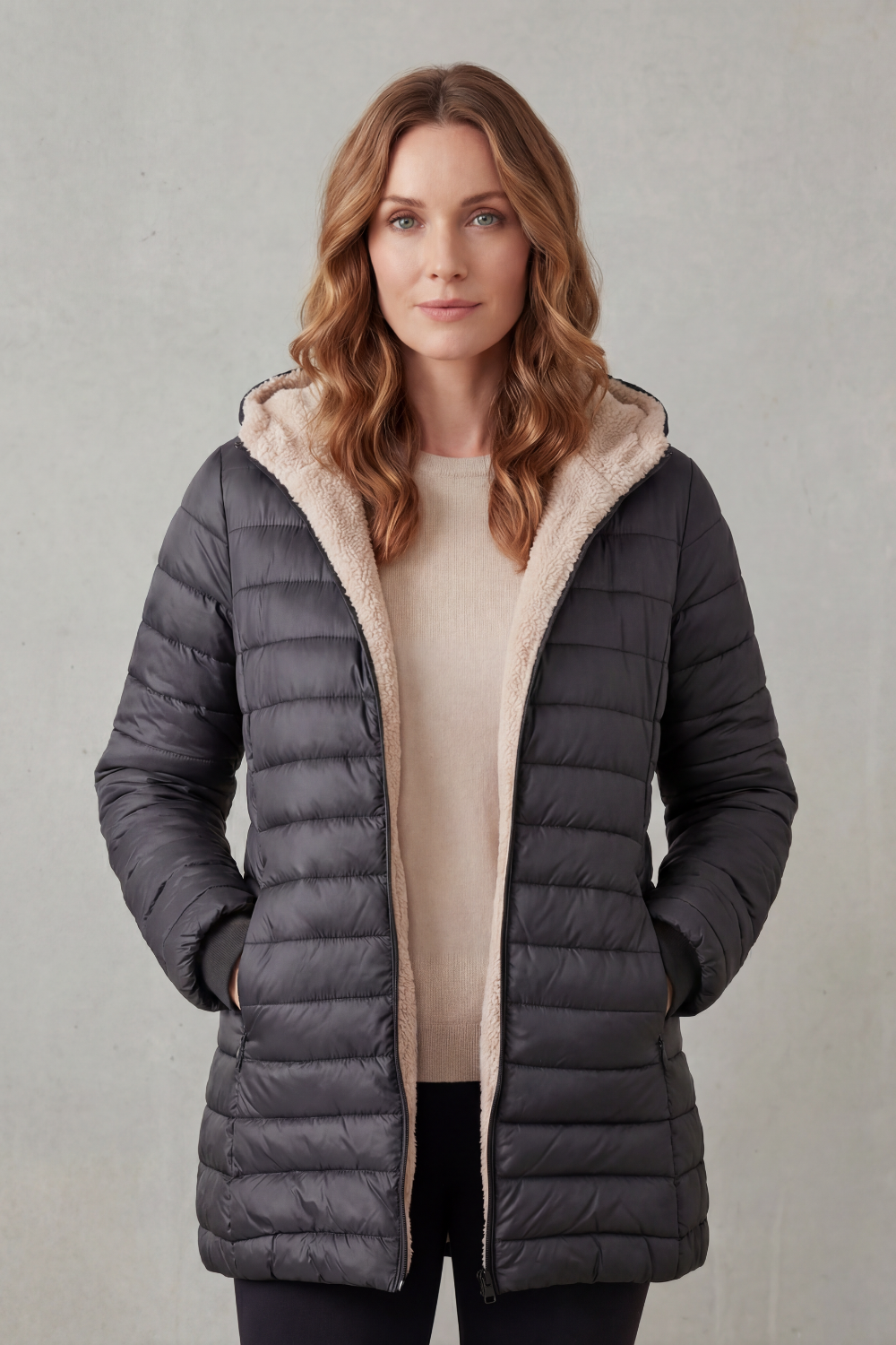 Ellavue | Women's Sherpa Lined Comfort Hooded Puffer Jacket