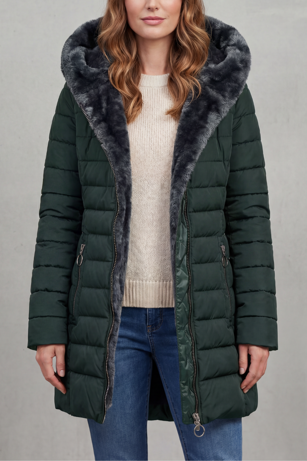 Elowen | Women's Faux Fur Lined Winter Parka Coat