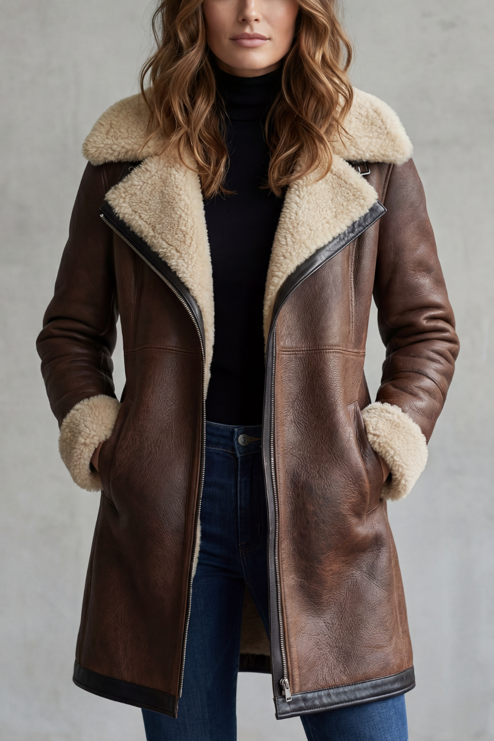 Everlyn | Women's Shearling-lined Elegance Leather Coat