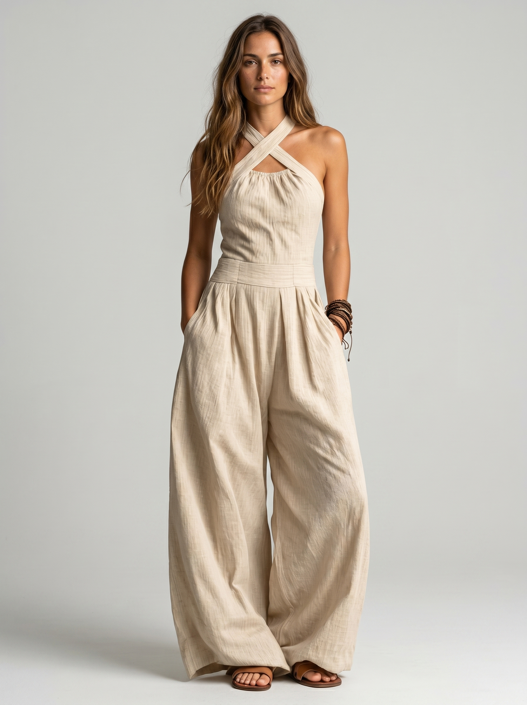 Clementine | Elegant jumpsuit with crossover neckline