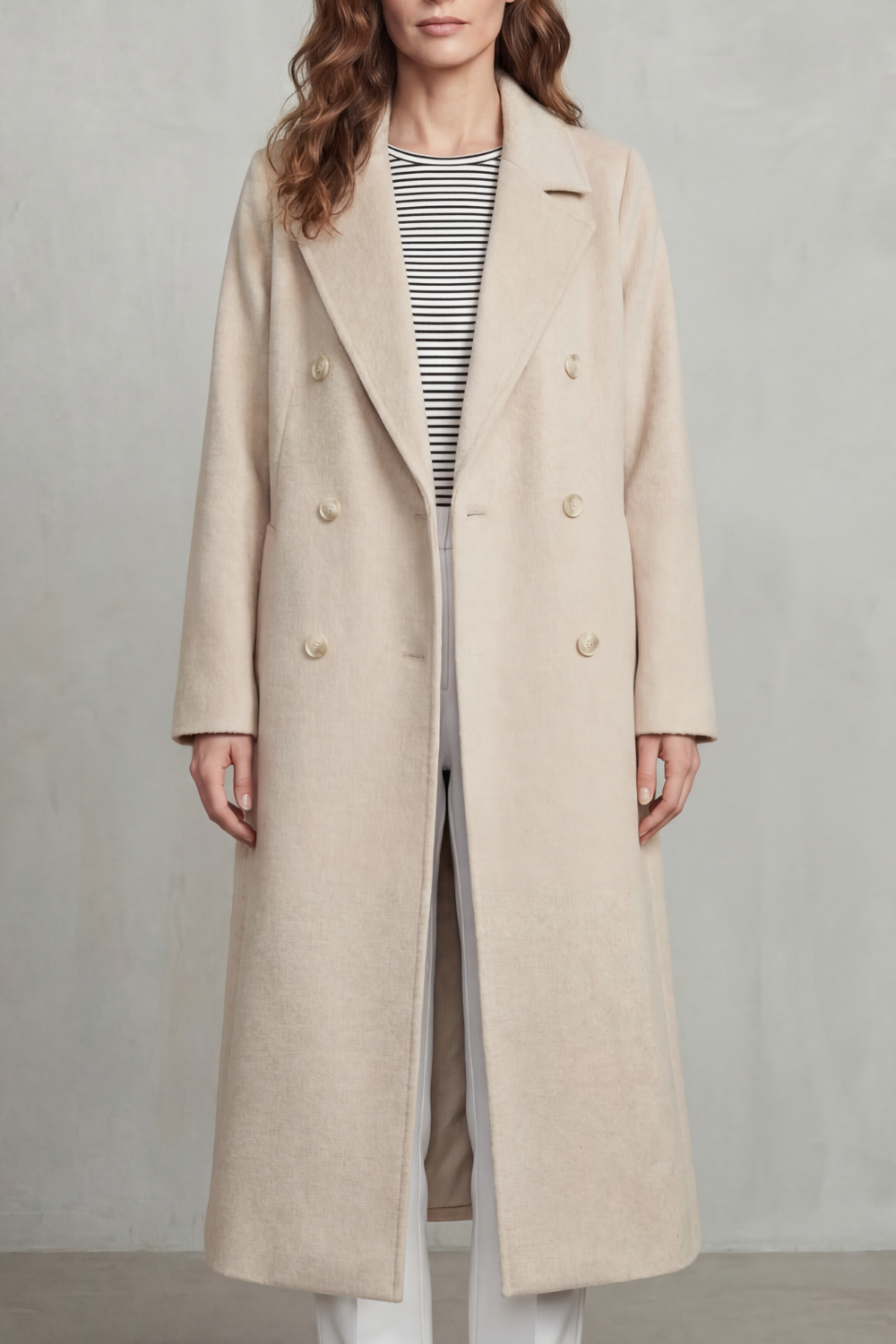 Maelisette | Women's Double-breasted Design Wool Blend Coat