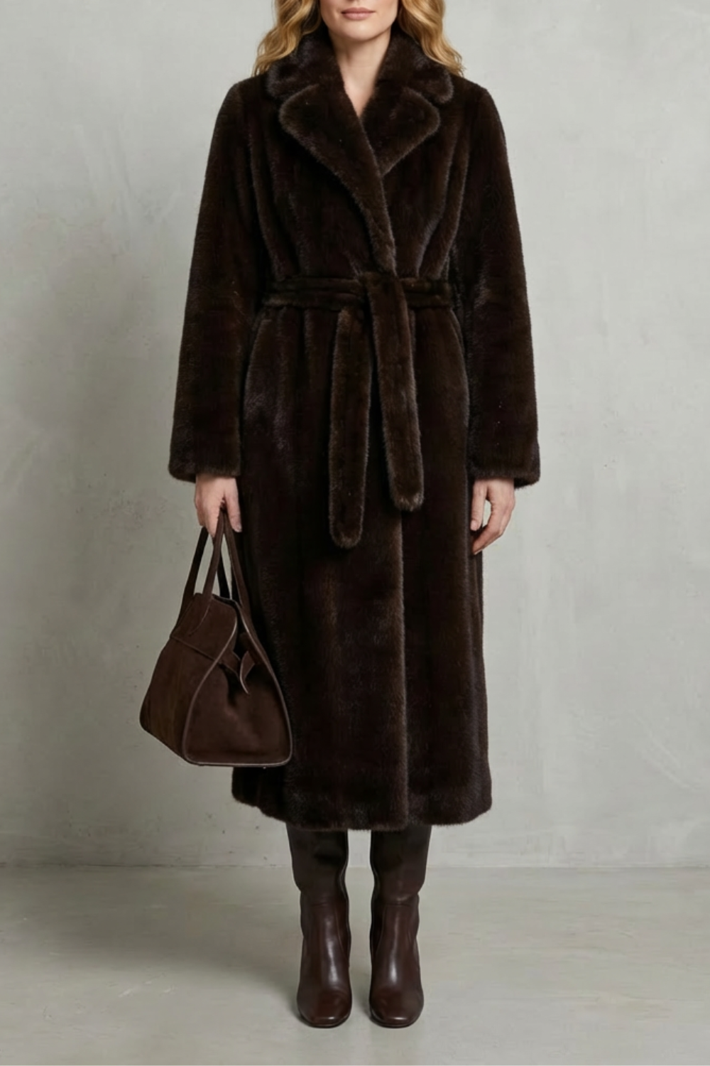 Marivonne | Women's Oversized Silhouette Faux Fur Long Coat