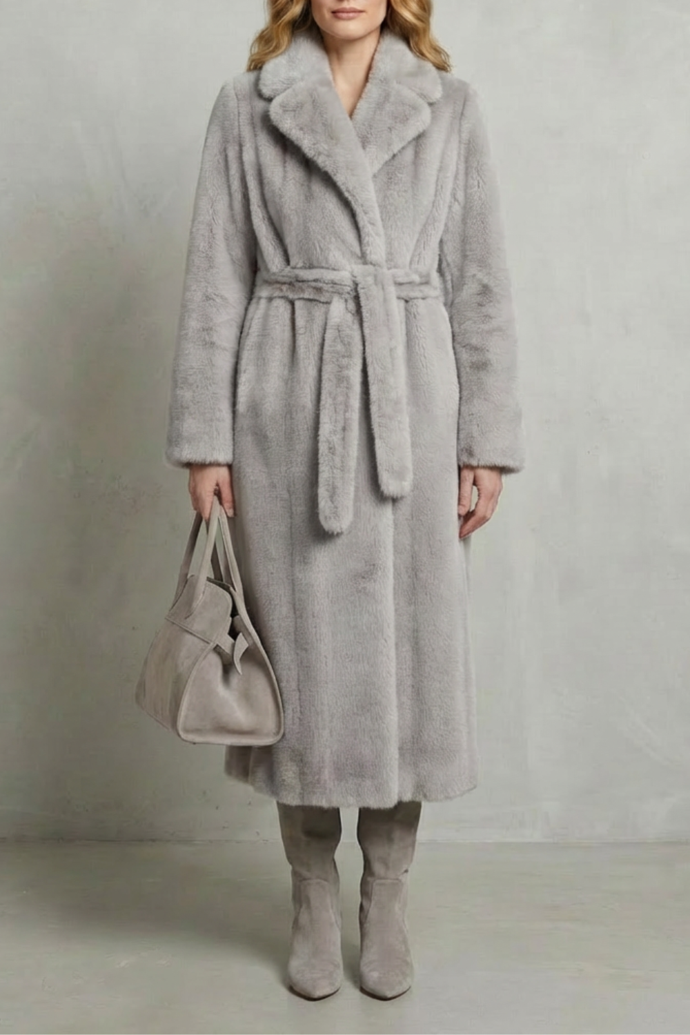 Marivonne | Women's Oversized Silhouette Faux Fur Long Coat