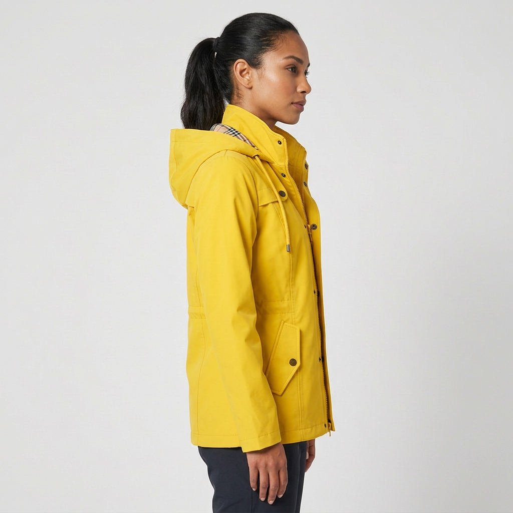 Qing | Women's Casual Drawstring Waist Zip-Up Hooded Jacket