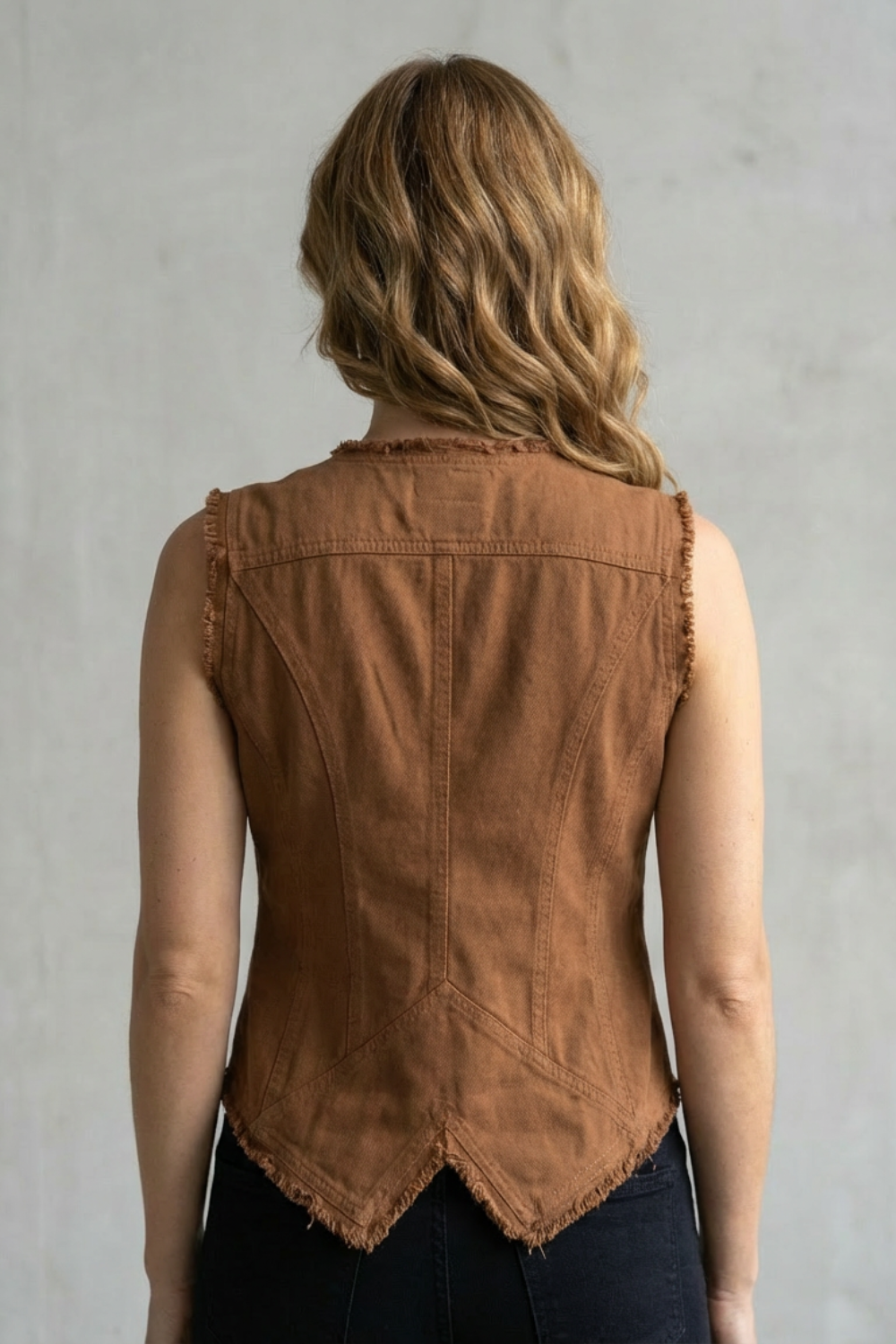 Ravelle | Women's Distressed Button Denim Vest Western-Inspired Statement Piece