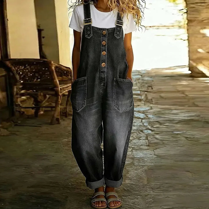 Saylor | Timeless Soft Denim Dungarees with Adjustable Straps
