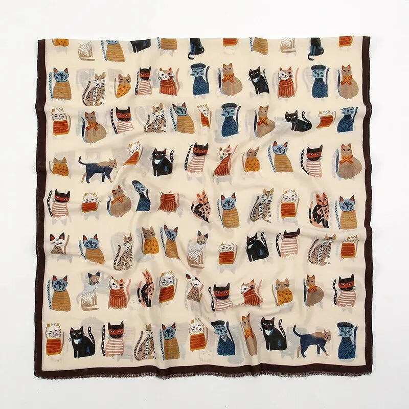 Katy | Cat Print Scarf