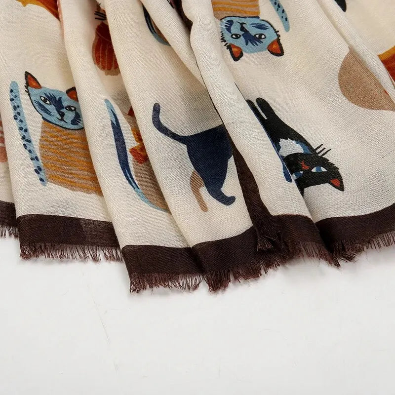 Katy | Cat Print Scarf
