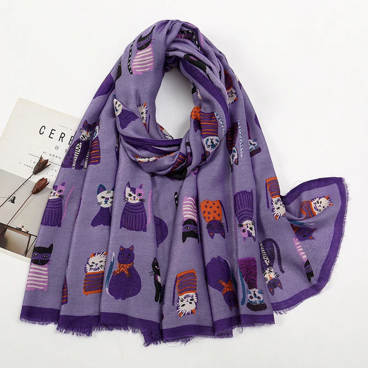 Katy | Cat Print Scarf
