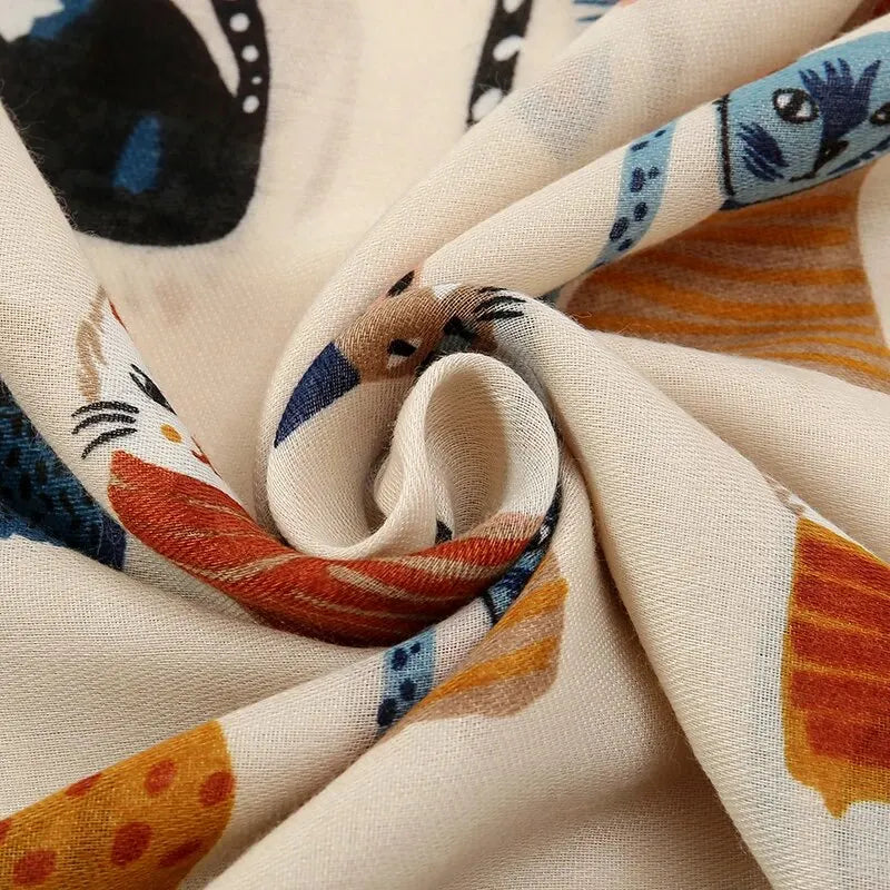 Katy | Cat Print Scarf