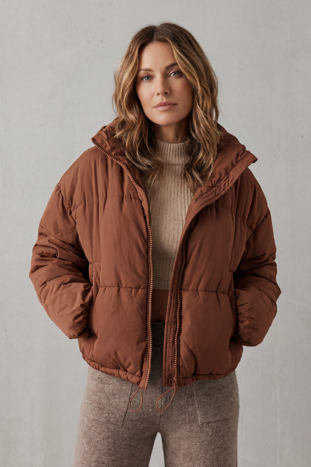 Savillonne | Women's Quilted Comfort Cropped Puffer Jacket