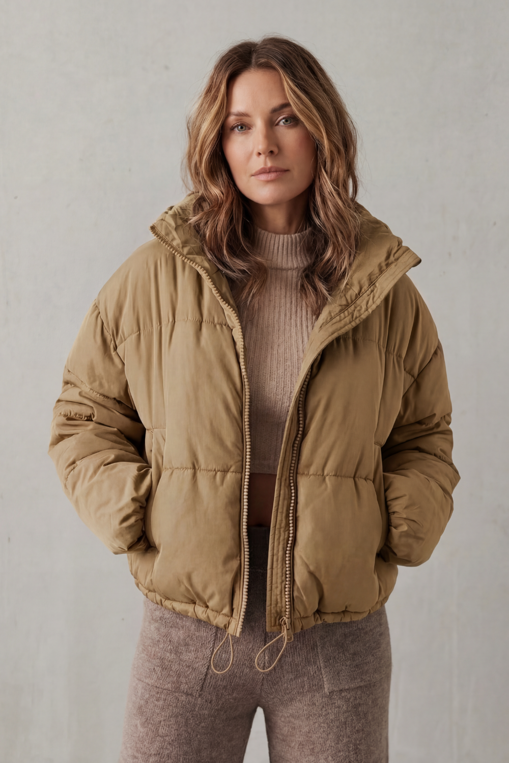 Savillonne | Women's Quilted Comfort Cropped Puffer Jacket