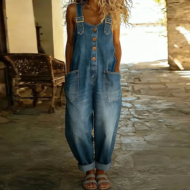 Saylor | Timeless Soft Denim Dungarees with Adjustable Straps