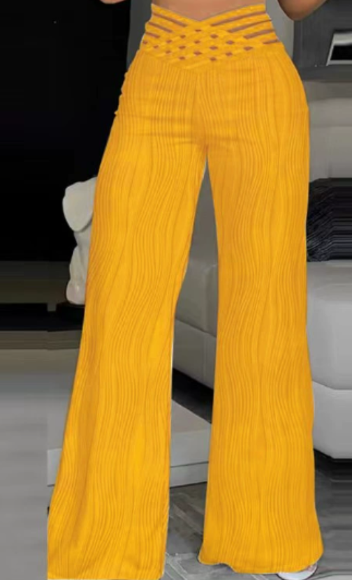 Emma | Pantalones de Cintura Alta Crisscross