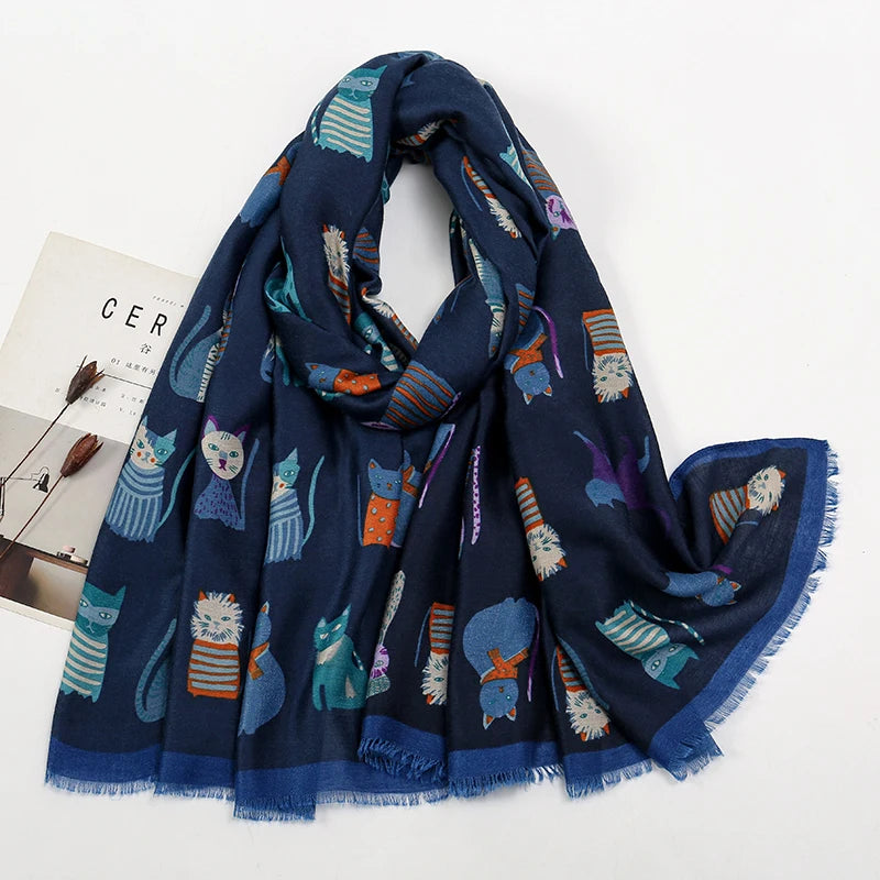 Katy | Cat Print Scarf