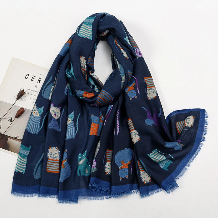 Katy | Cat Print Scarf