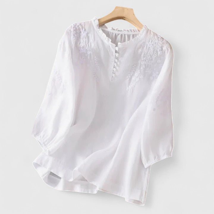 Vasilene | Women's Elegant Button-Front Blouse