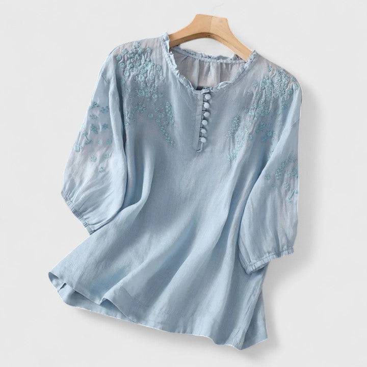 Vasilene | Women's Elegant Button-Front Blouse