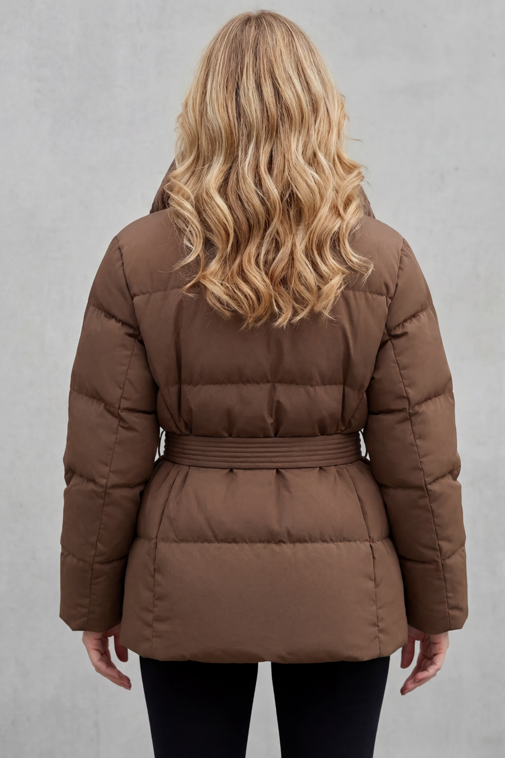 Valmira | Women's Oversized Collar Belted Puffer Coat