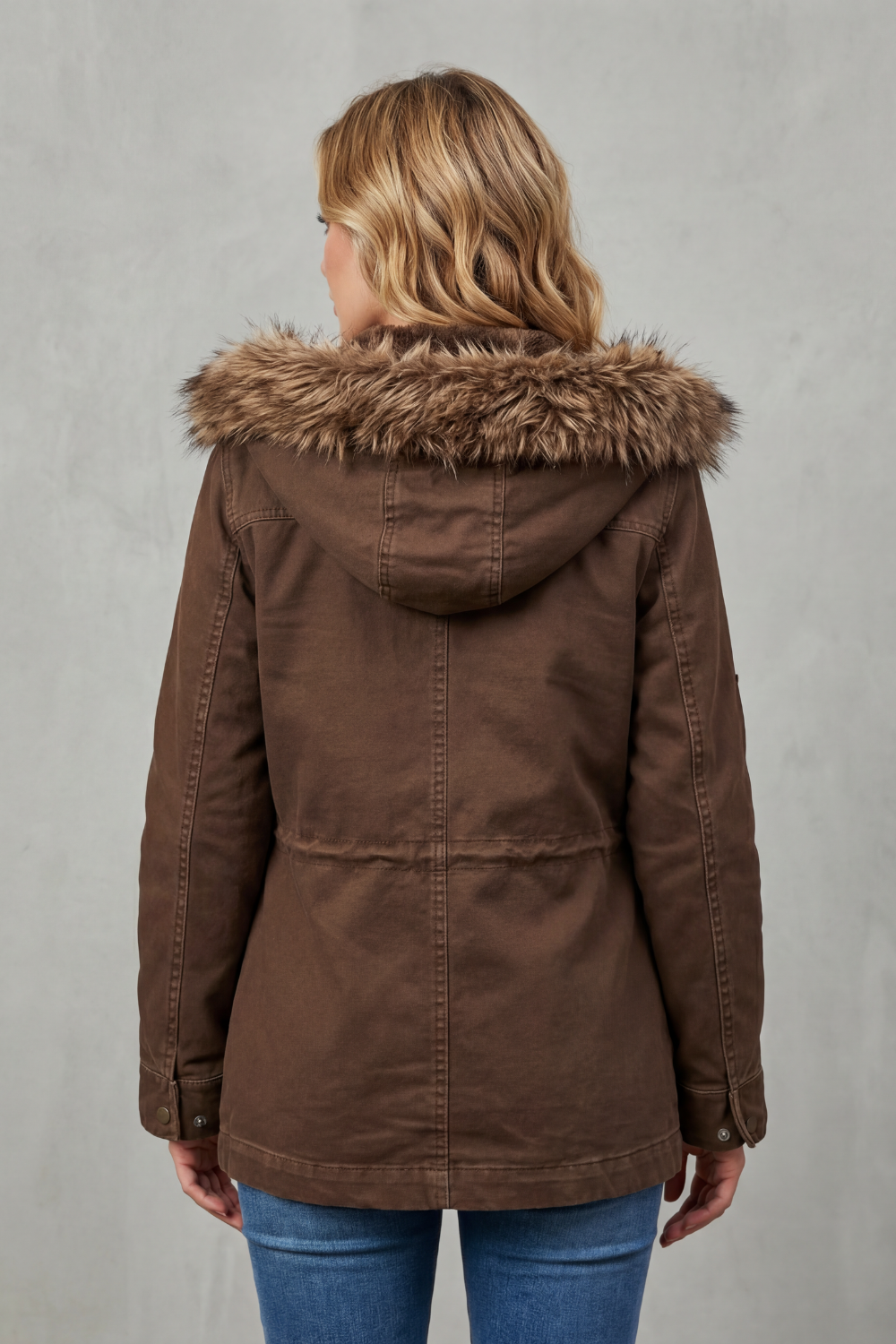 Vellière | Women's Faux Fur Trim Hooded Parka Coat