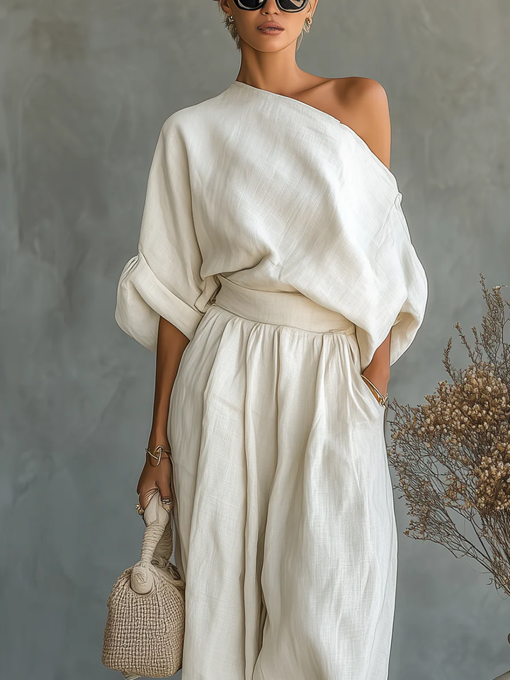 Eleonora | Chic One-Shoulder Two-Piece Ensemble