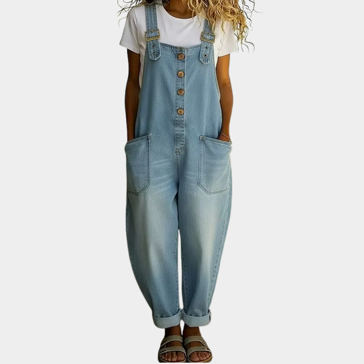 Saylor | Timeless Soft Denim Dungarees with Adjustable Straps