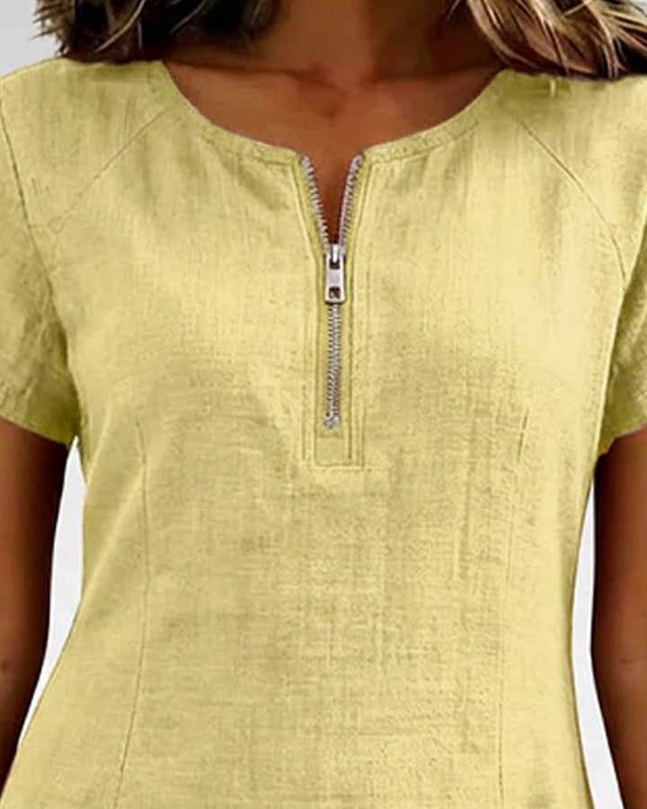 Jemma | Cotton Dress with Zip Pocket