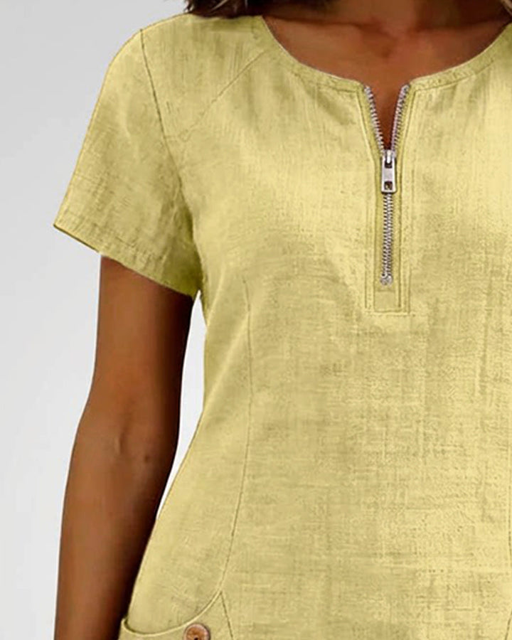 Jemma | Cotton Dress with Zip Pocket