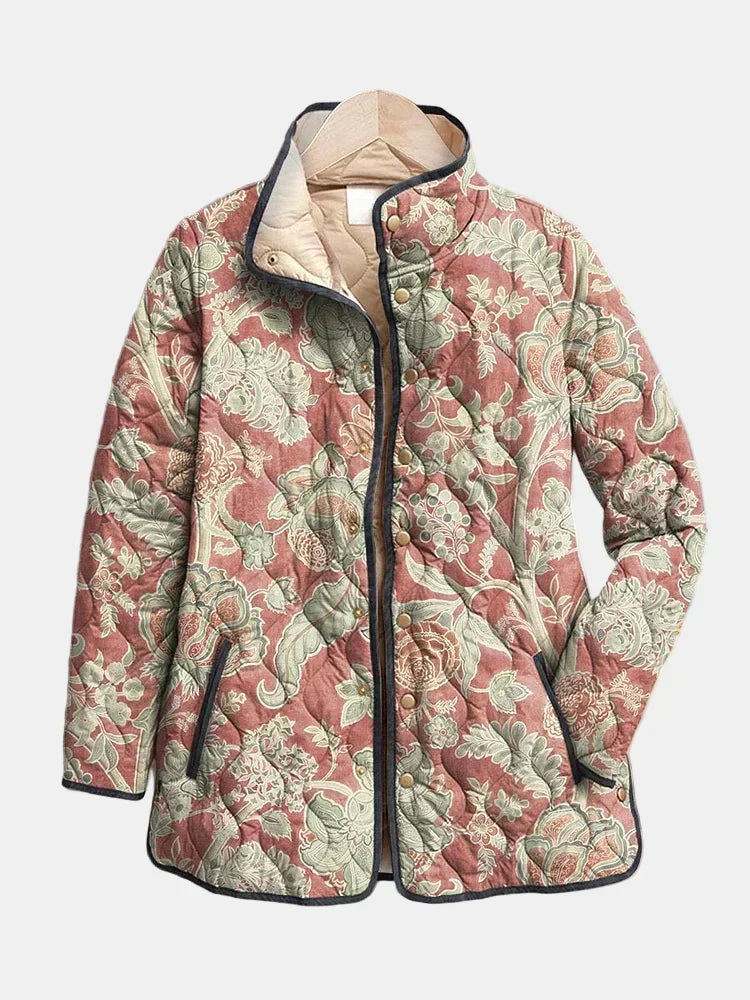 Eleanor | Women's Retro Floral Casual Quilted Coat