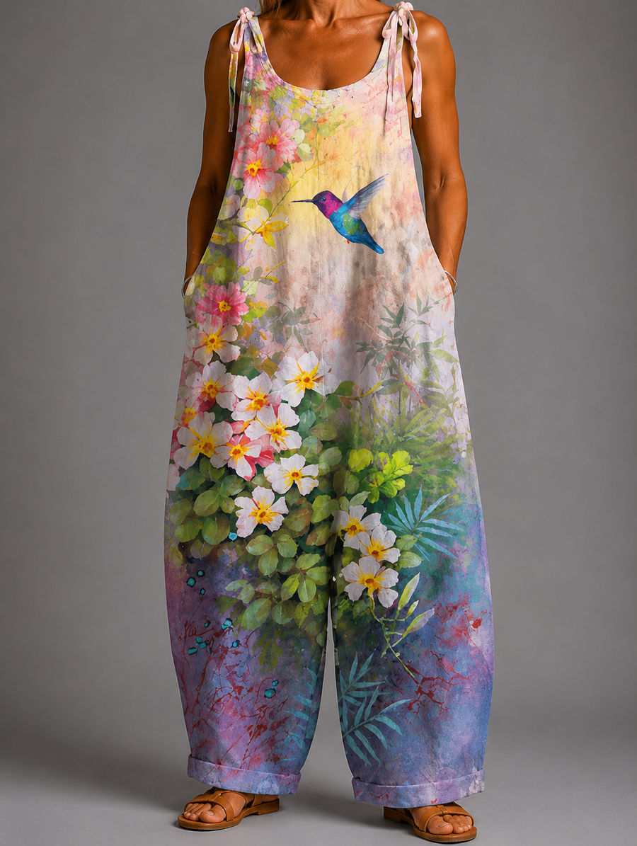 Aurora | Watercolour Bloom Dungarees