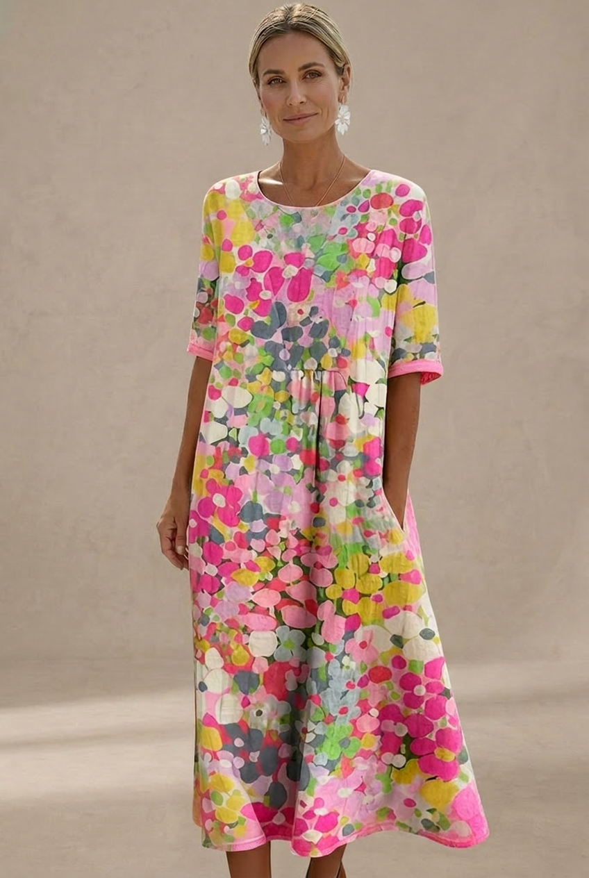 Flora | Flowing Floral Midi Dress