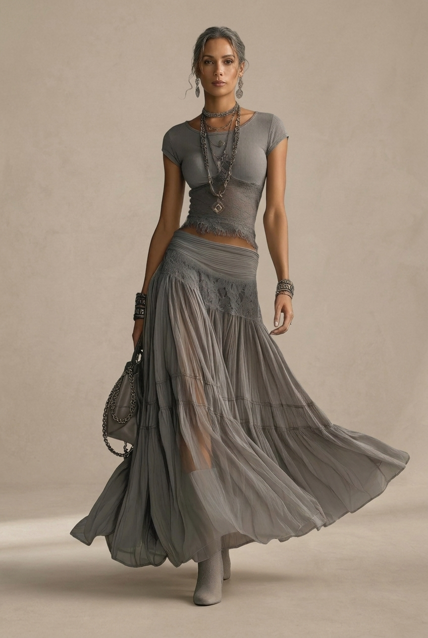 Elena | Coordinated Maxi Skirt and Top Ensemble