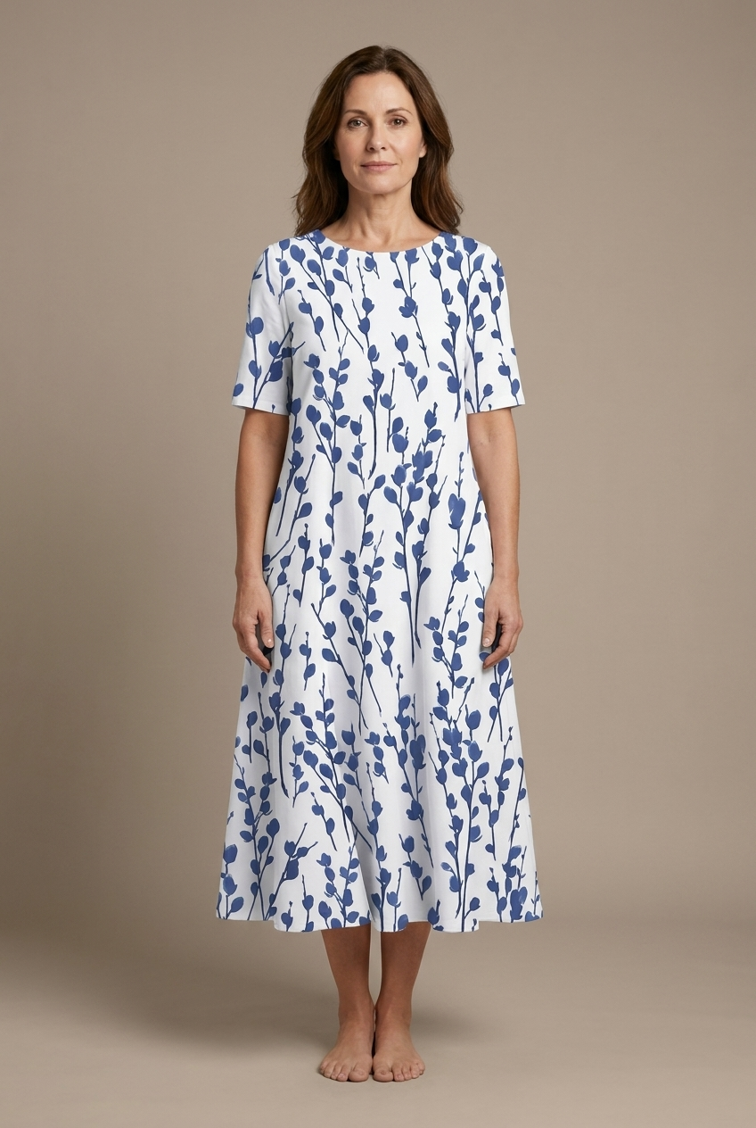Marina | Floral Print Fluid Midi Dress