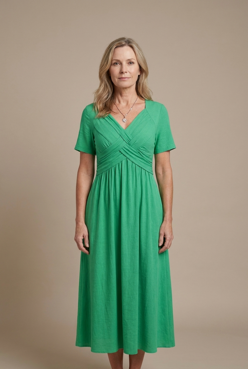 Amalia | Chic Midi Dress with a Wrap Design