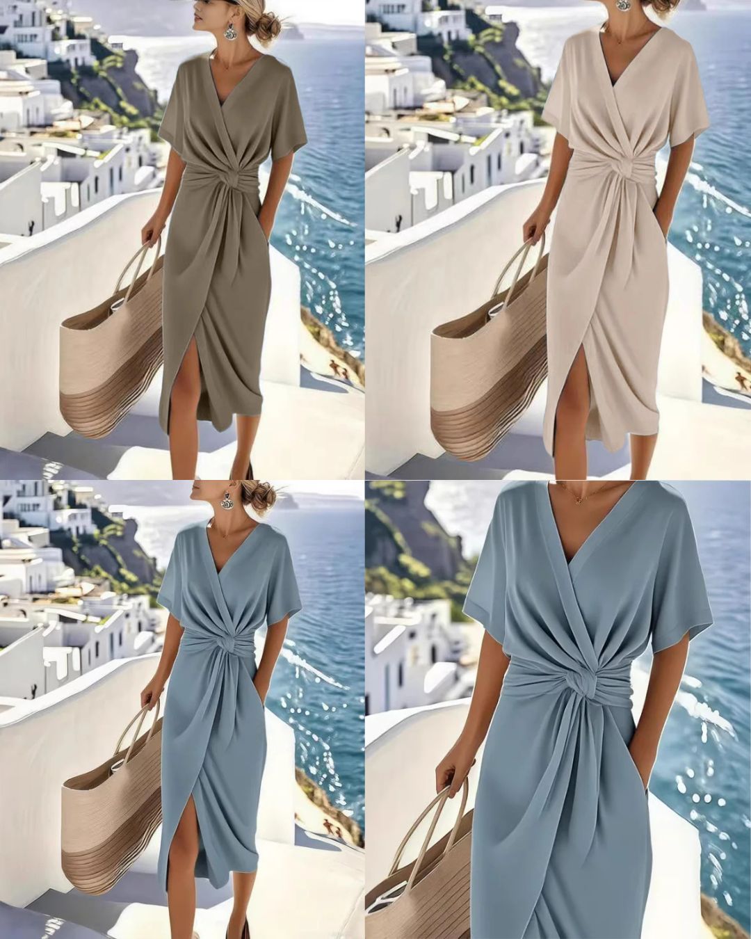 Eline | Short Sleeve V-Neck Dress