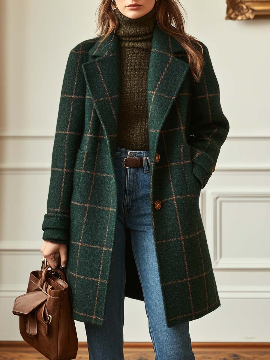 Jennifer | Women's Wool Check Coat