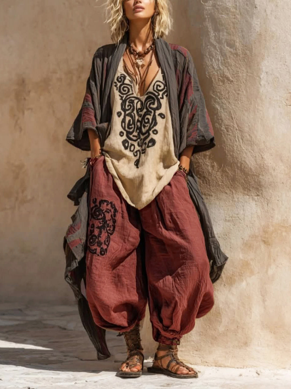 Ornella | Bohemian Artisanal Linen and Cotton Set