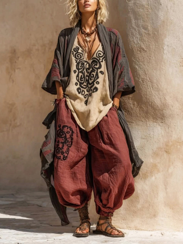 Ornella | Bohemian Artisanal Linen and Cotton Set