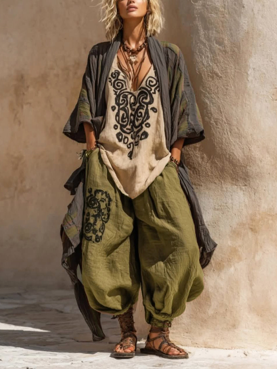 Ornella | Bohemian Artisanal Linen and Cotton Set