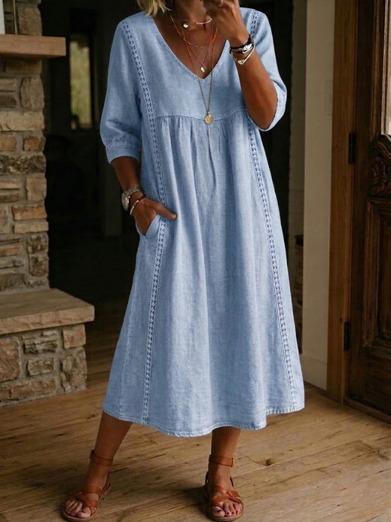 Alba | Premium Cotton Maxi Dress with Artistic Floral Design