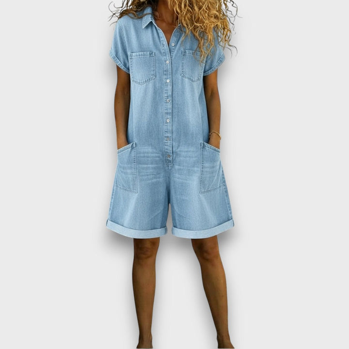 Sophie | Retro-Inspired Relaxed Fit Short Overalls