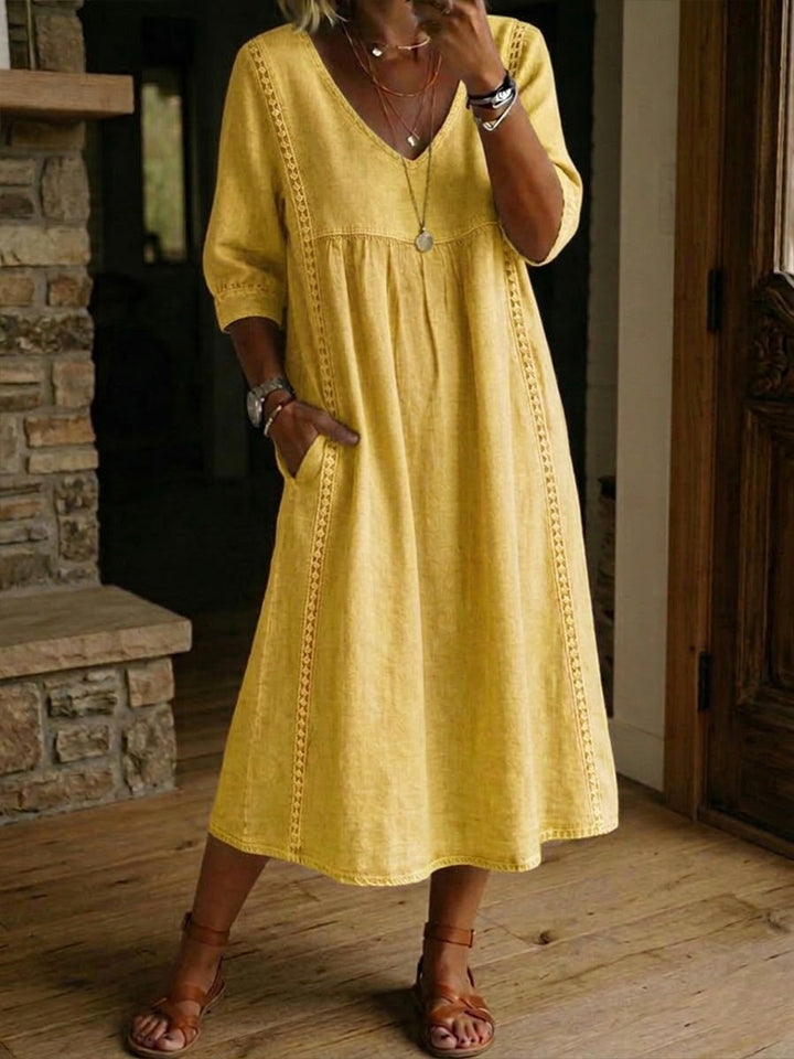 Alba | Premium Cotton Maxi Dress with Artistic Floral Design